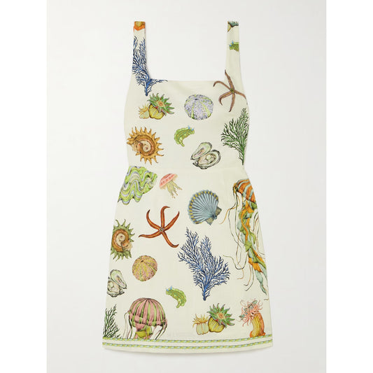 ALEMAIS + Sam Pauletto Sea Printed Linen Mini Dress | Resort Wear
