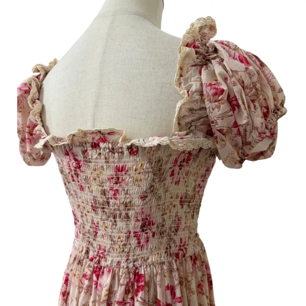 DOEN Stanza Lace-trimmed Floral-print Cotton-voile Dress - Dress