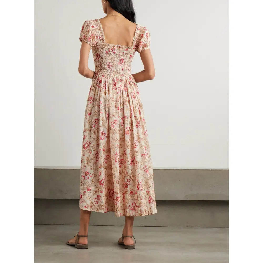 DOEN Stanza Lace-trimmed Floral-print Cotton-voile Dress - Dress