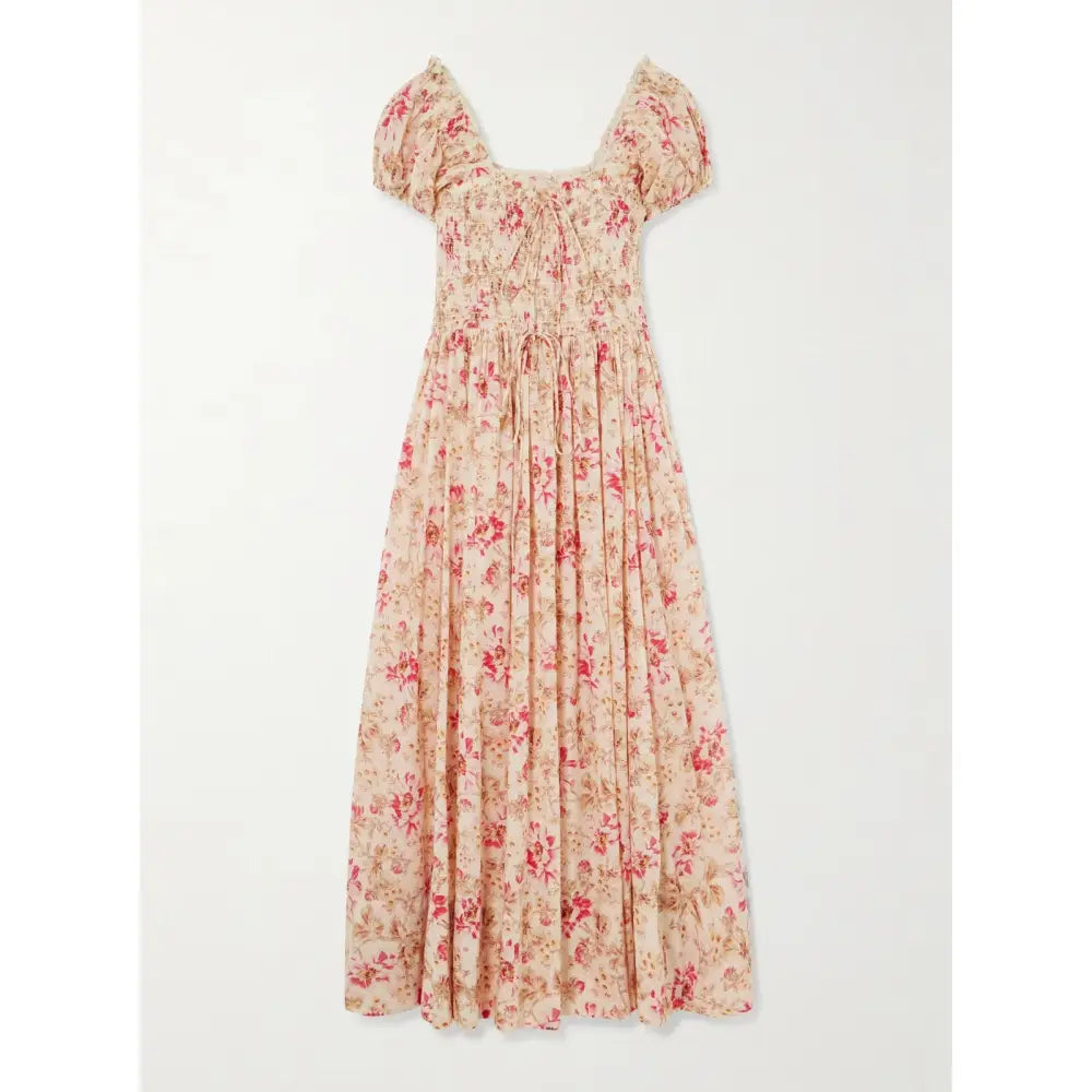 DOEN Stanza Lace-trimmed Floral-print Cotton-voile Dress - Dress