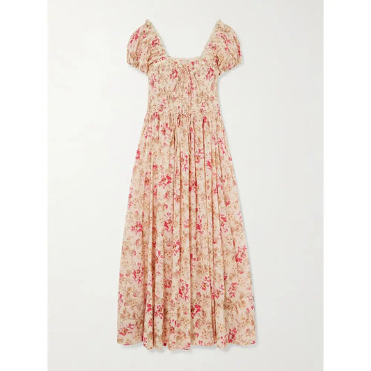 DOEN Stanza Lace-trimmed Floral-print Cotton-voile Dress - Dress