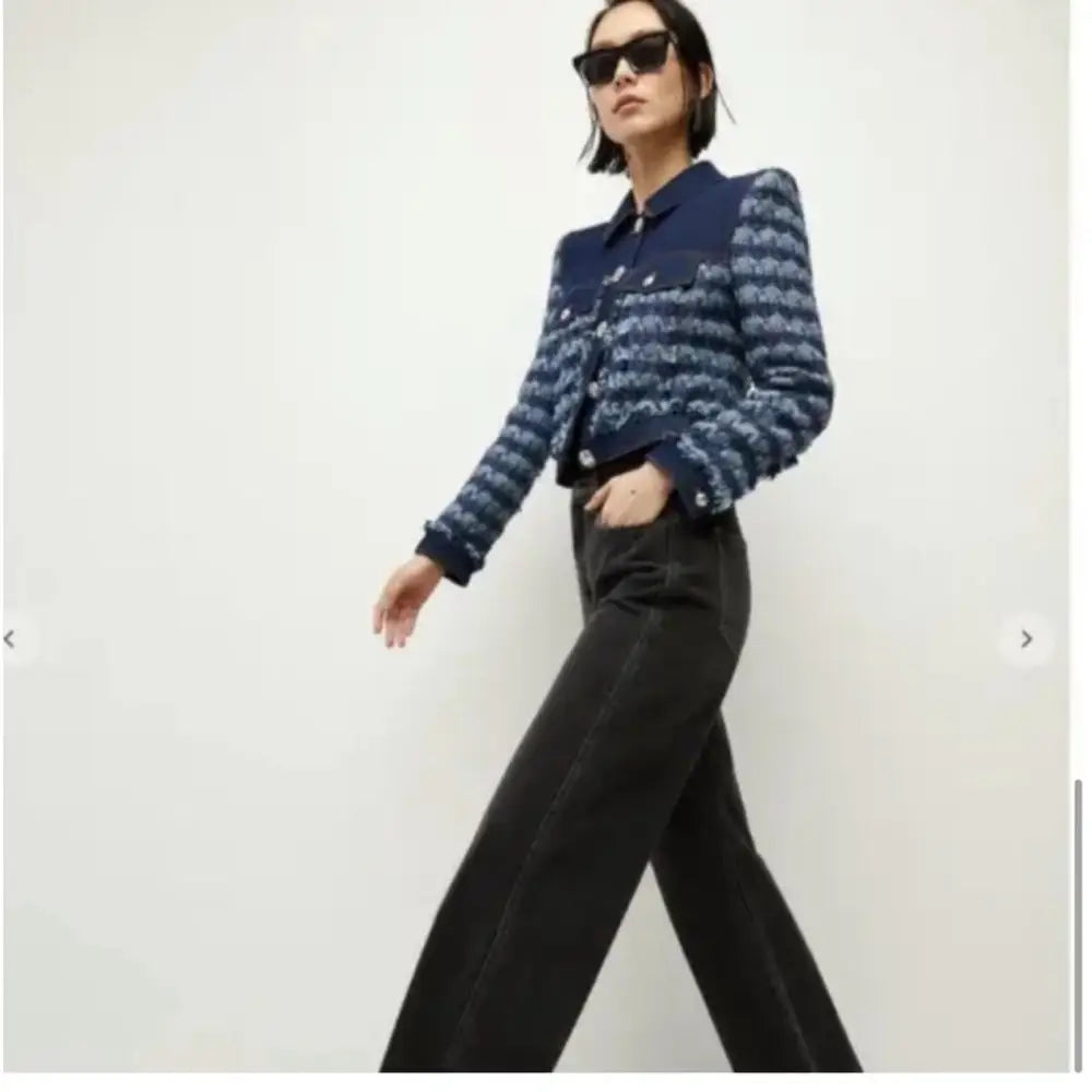 Veronica Beard Santo Jacket Tweed Denim - Jacket