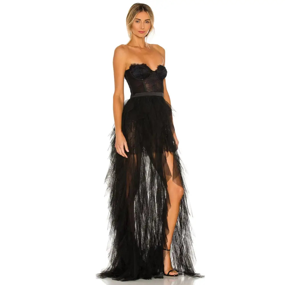 For Love & Lemons X REVOLVE Bustier Gown in Black - Dress