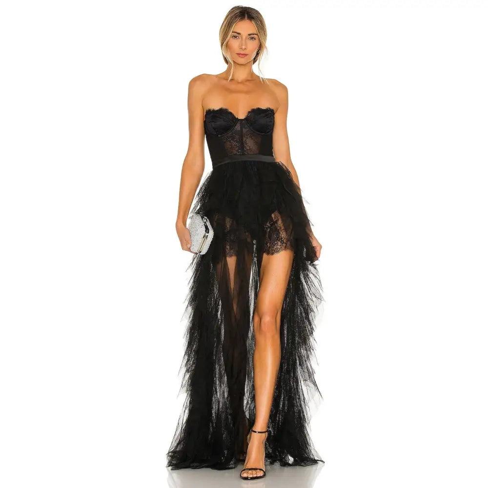 For Love & Lemons X REVOLVE Bustier Gown in Black - Dress