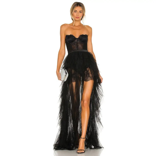 For Love & Lemons X REVOLVE Bustier Gown in Black - Dress