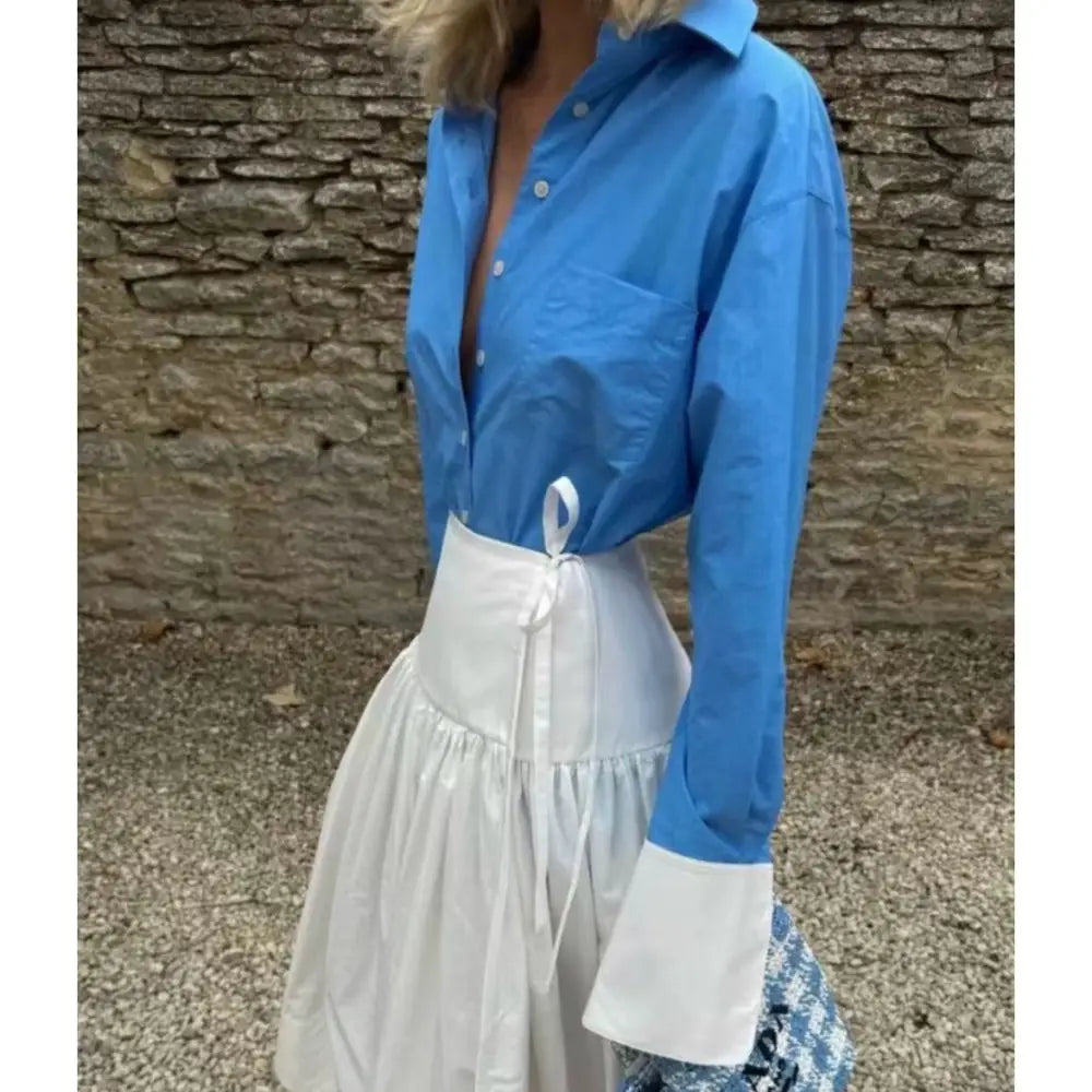 Helsa Classic Oversized Shirt in Tech Poplin