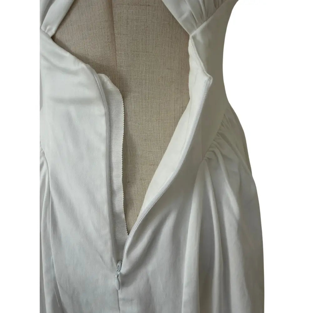 Helsa Fairweather Midi Dress in Stretch Cotton Sateen in Ivory - Dress