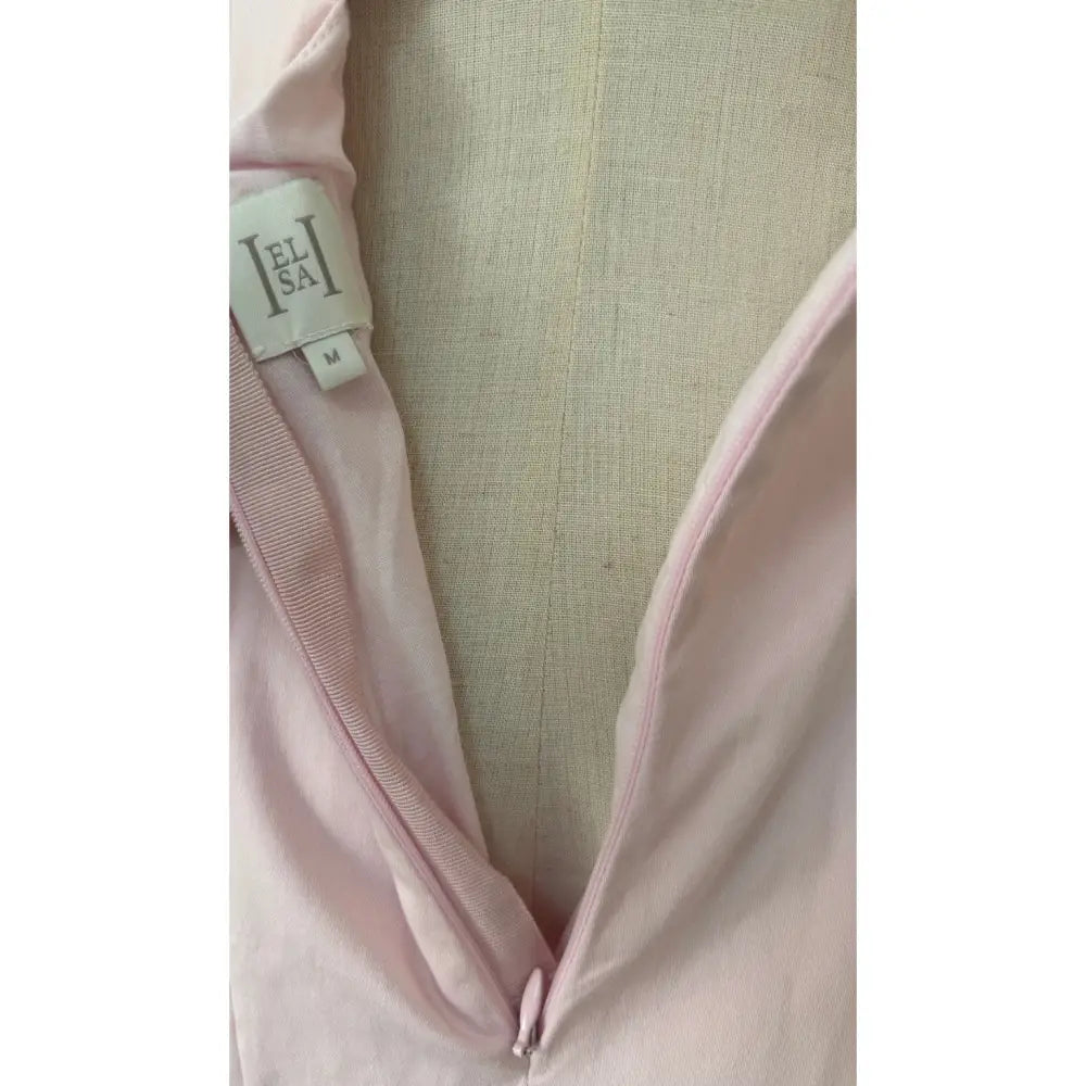 Helsa Fairweather Midi Dress in Stretch Cotton Sateen in Tea Rose Pink - Dress