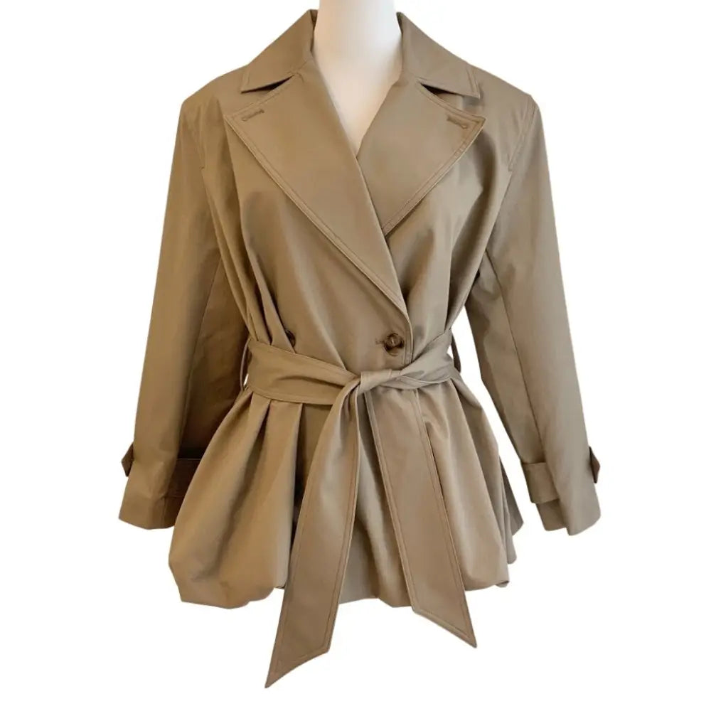 Helsa Short Bubble Hem Trench in Stone - Jacket