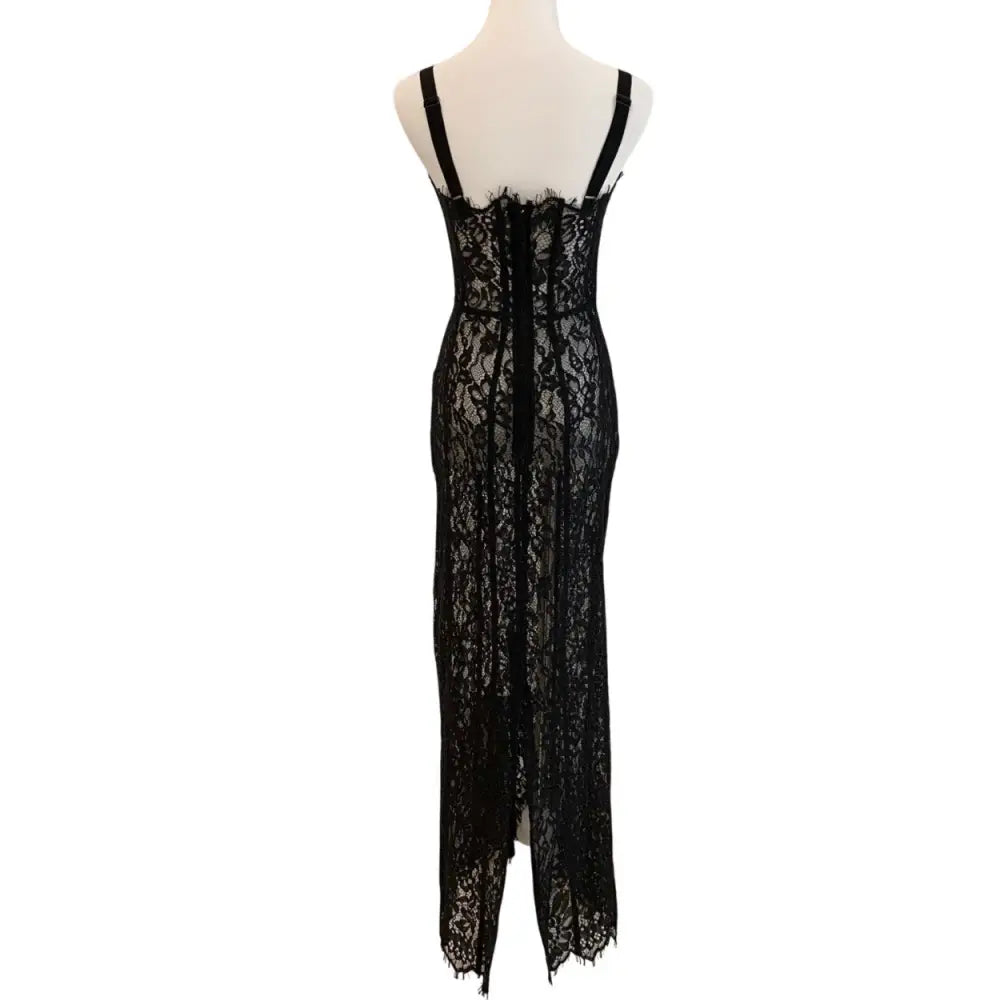 Helsa The Lace Column Dress Black - Dress