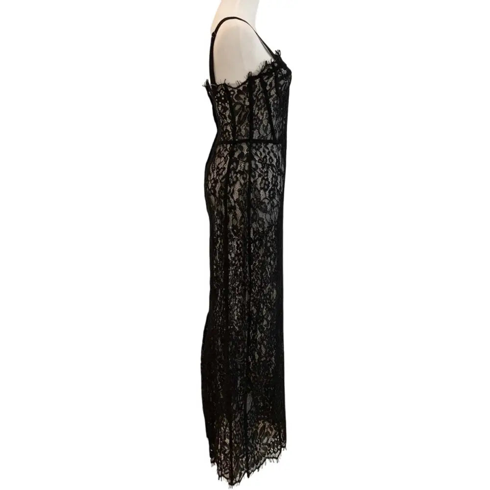 Helsa The Lace Column Dress Black - Dress