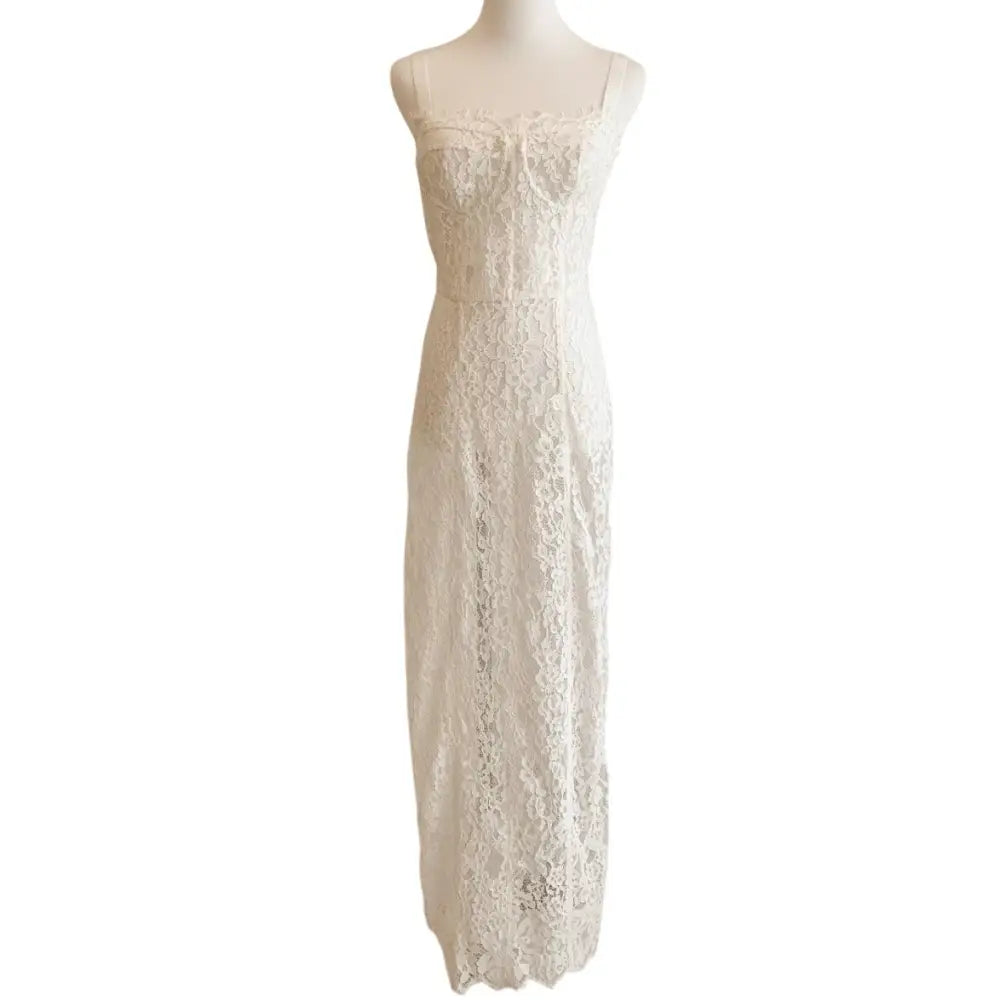 Helsa The Lace Column Dress White - Dress