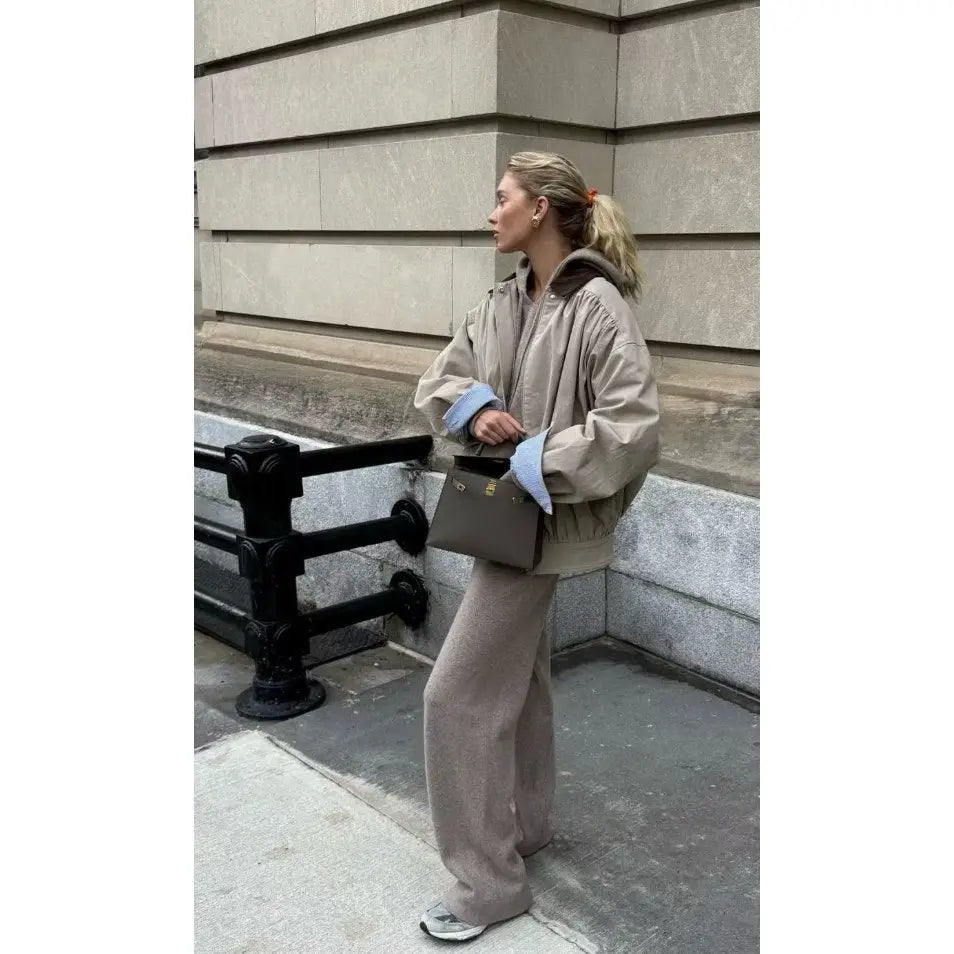 Helsa The Shirred Bomber Jacket With Corduroy Collar - Jacket