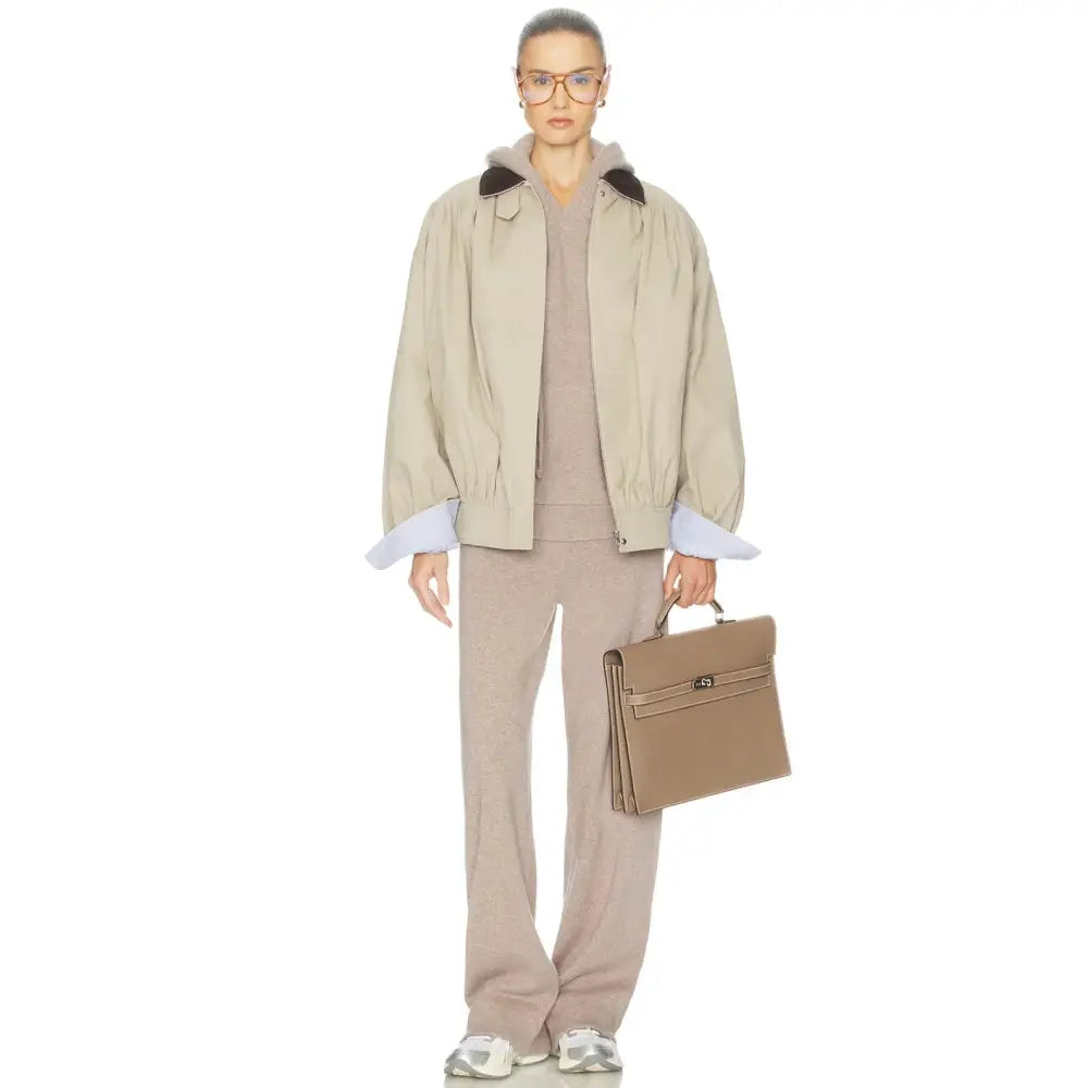 Helsa The Shirred Bomber Jacket With Corduroy Collar - Jacket