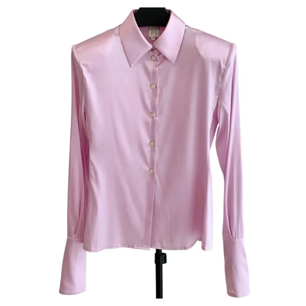 Helsa The Silk Charmeuse Shirt Cherry Blossom - Tops