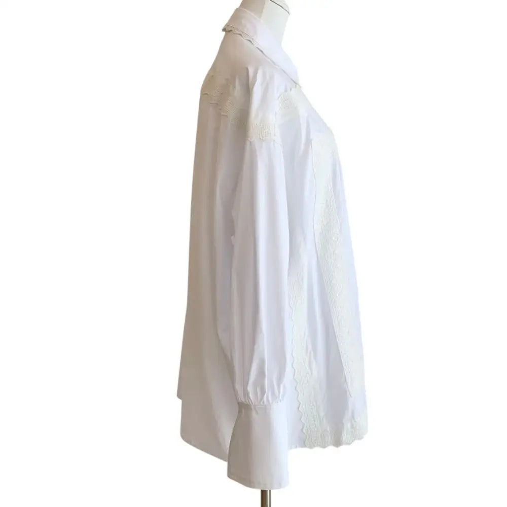 Helsa The Summer Overshirt With Vintage Swiss Embroidery - Tops