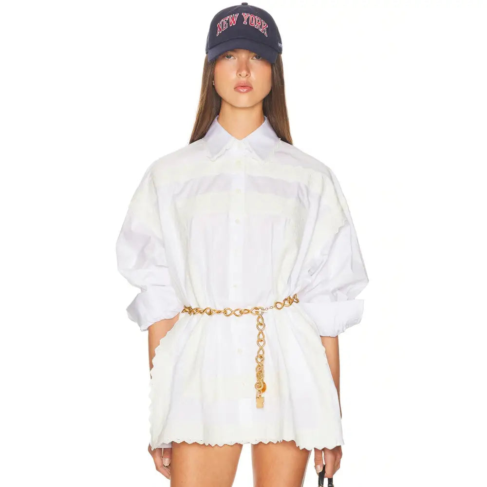 Helsa The Summer Overshirt With Vintage Swiss Embroidery - Tops