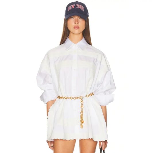 Helsa The Summer Overshirt With Vintage Swiss Embroidery - Tops
