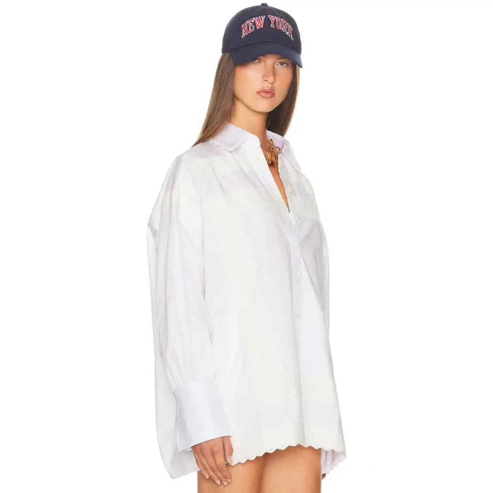 Helsa The Summer Overshirt With Vintage Swiss Embroidery - Tops