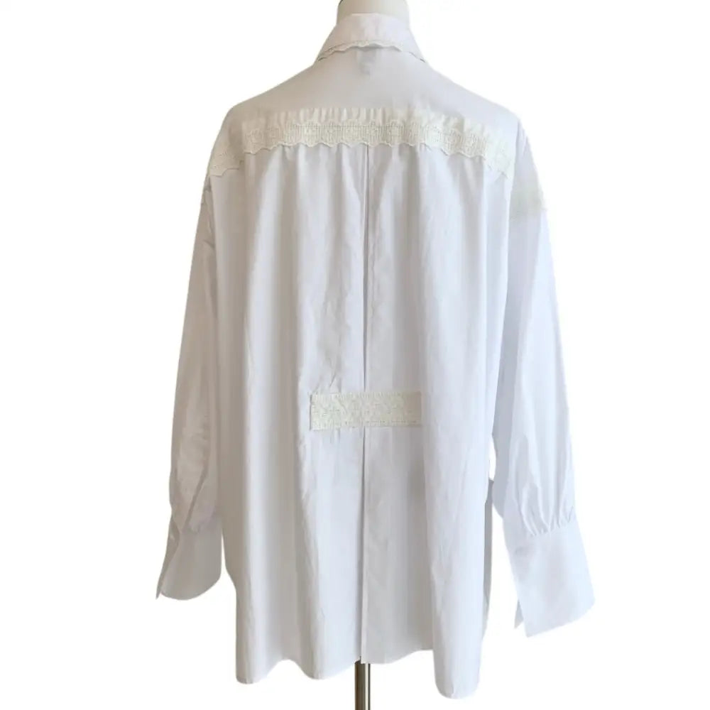Helsa The Summer Overshirt With Vintage Swiss Embroidery - Tops