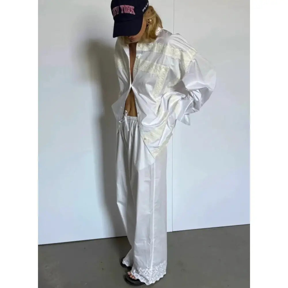 Helsa The Summer Overshirt With Vintage Swiss Embroidery - Tops