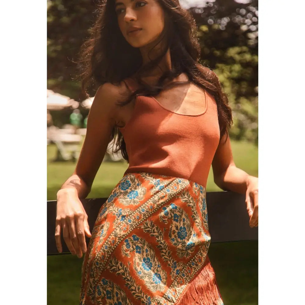 Hunter Bell Allyne Skirt Amber Glen Brown - Skirts