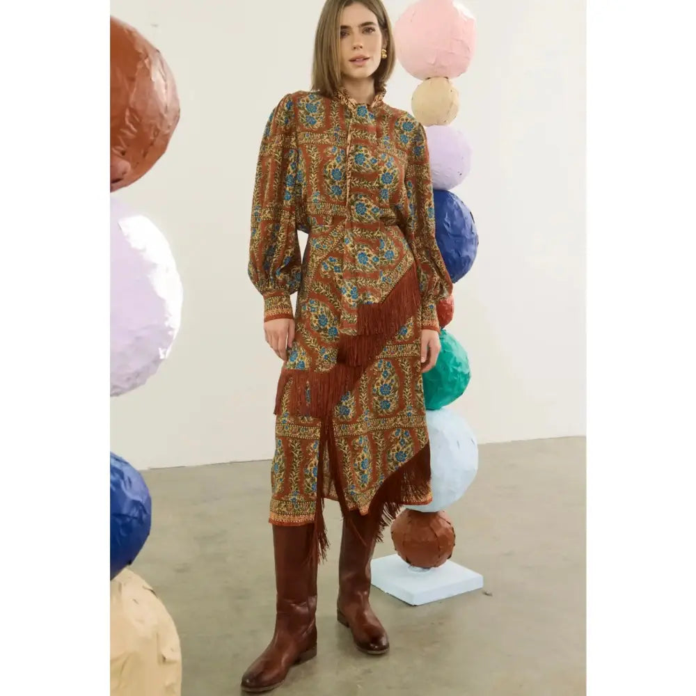 Hunter Bell Allyne Skirt Amber Glen Brown - Skirts