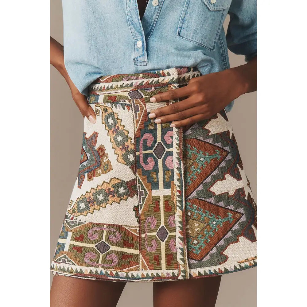 Hunter Bell Powell Tapestry Wrap Mini Skirt - Skirts