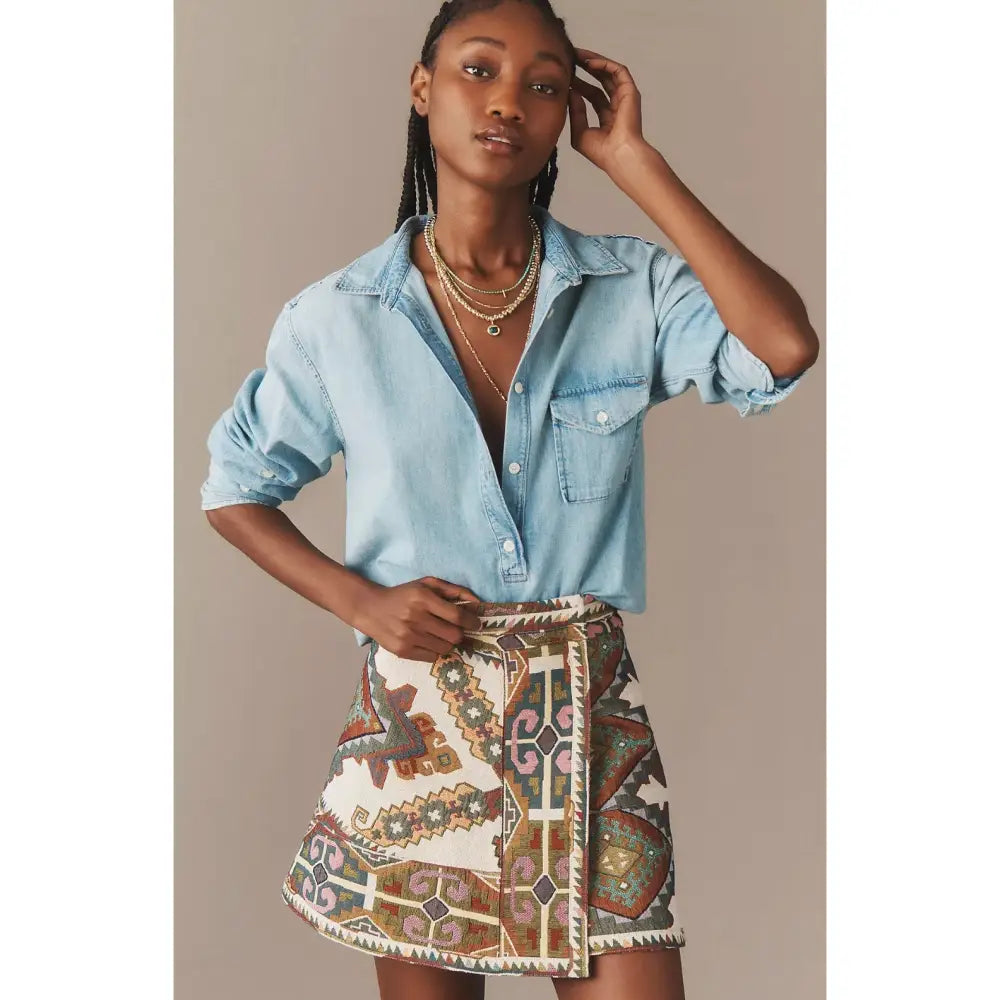Hunter Bell Powell Tapestry Wrap Mini Skirt - Skirts