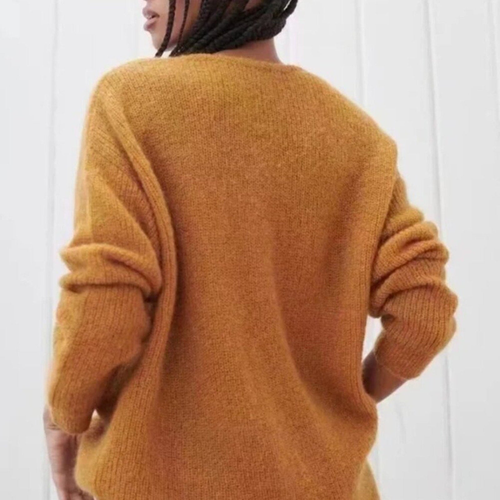 Jenni Kayne Cabin Mohair V Neck Oversized Sweater in Amber NEW - Jenni Kayne Bernardi Collective