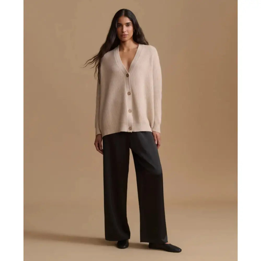 Jenni Kayne Cashmere Cocoon Cardigan Oatmeal - Tops
