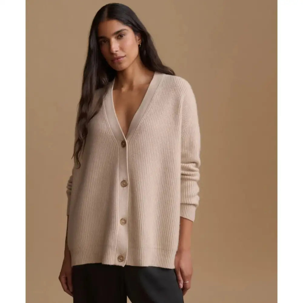 Jenni Kayne Cashmere Cocoon Cardigan Oatmeal - Tops