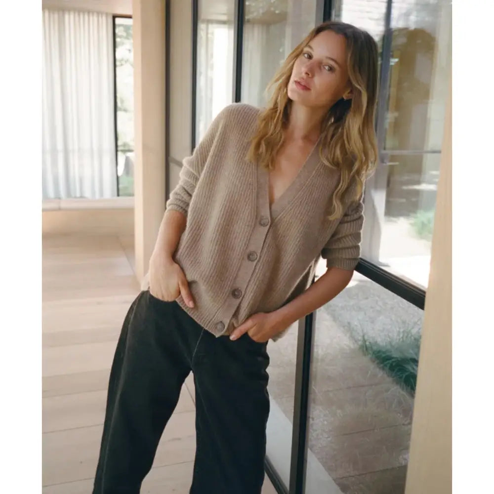 Jenni Kayne Cropped Cashmere Cocoon Cardigan - Tops