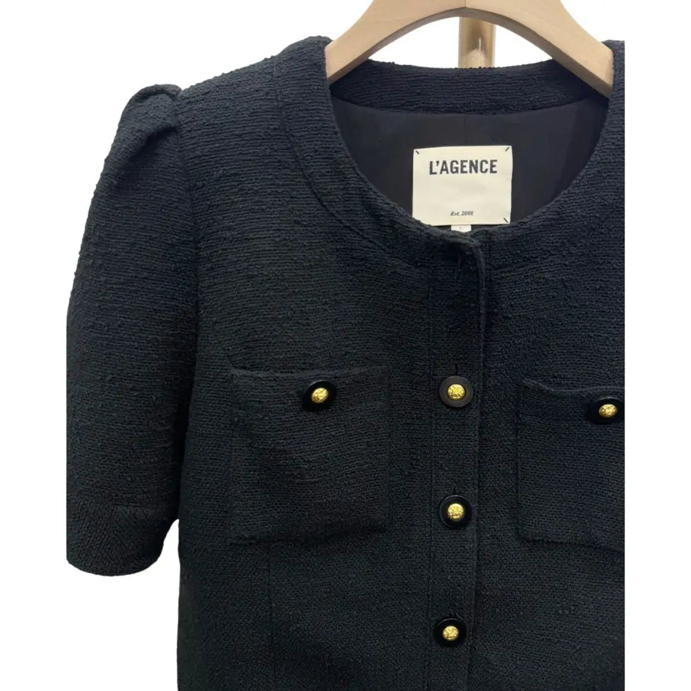L’agence Allegra Tweed Short-Sleeve Top