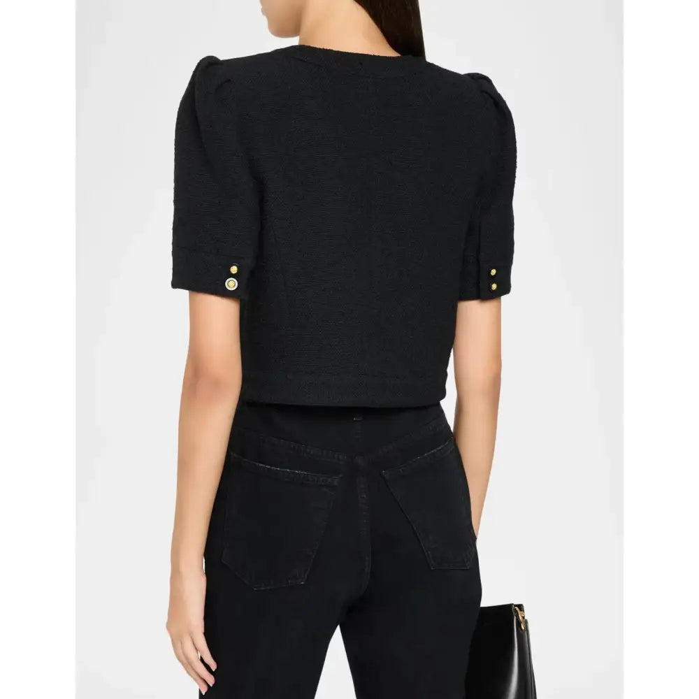 L’agence Allegra Tweed Short-Sleeve Top