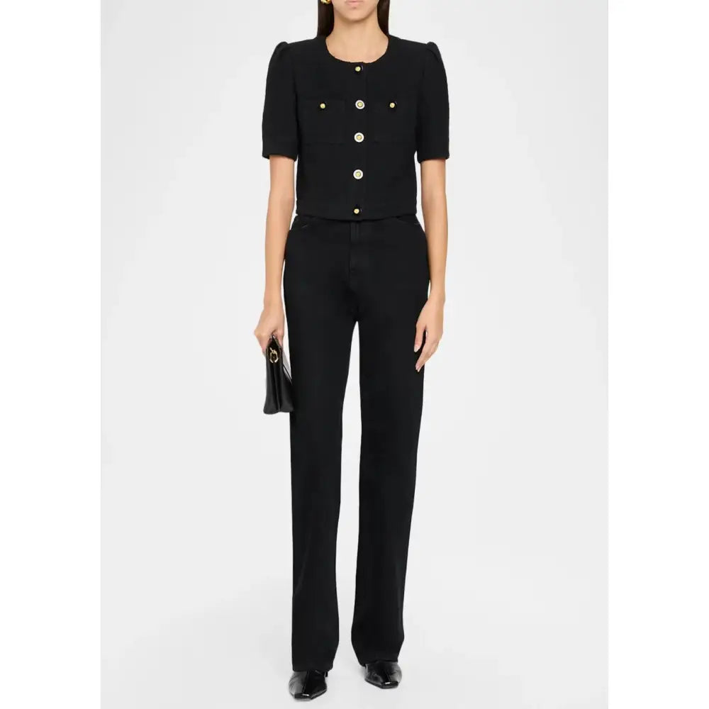 L’agence Allegra Tweed Short-Sleeve Top