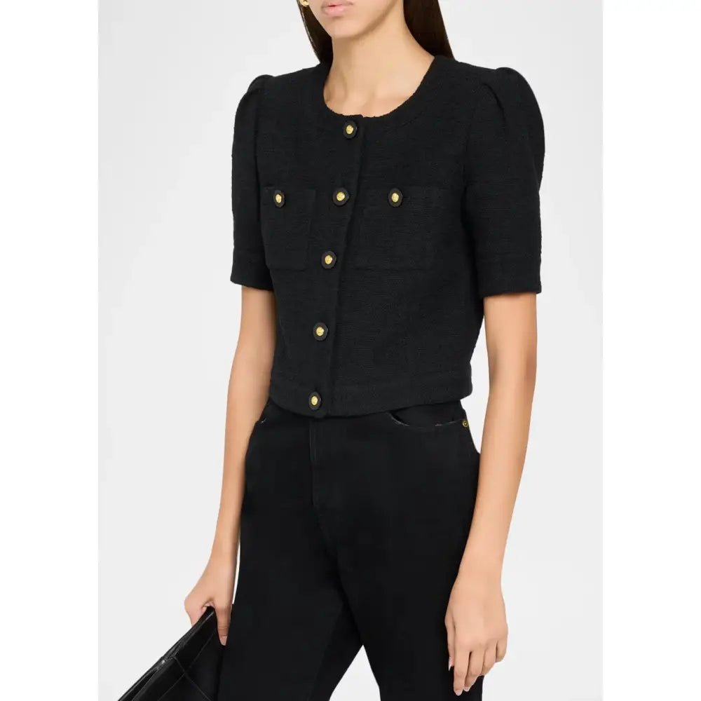 L’agence Allegra Tweed Short-Sleeve Top