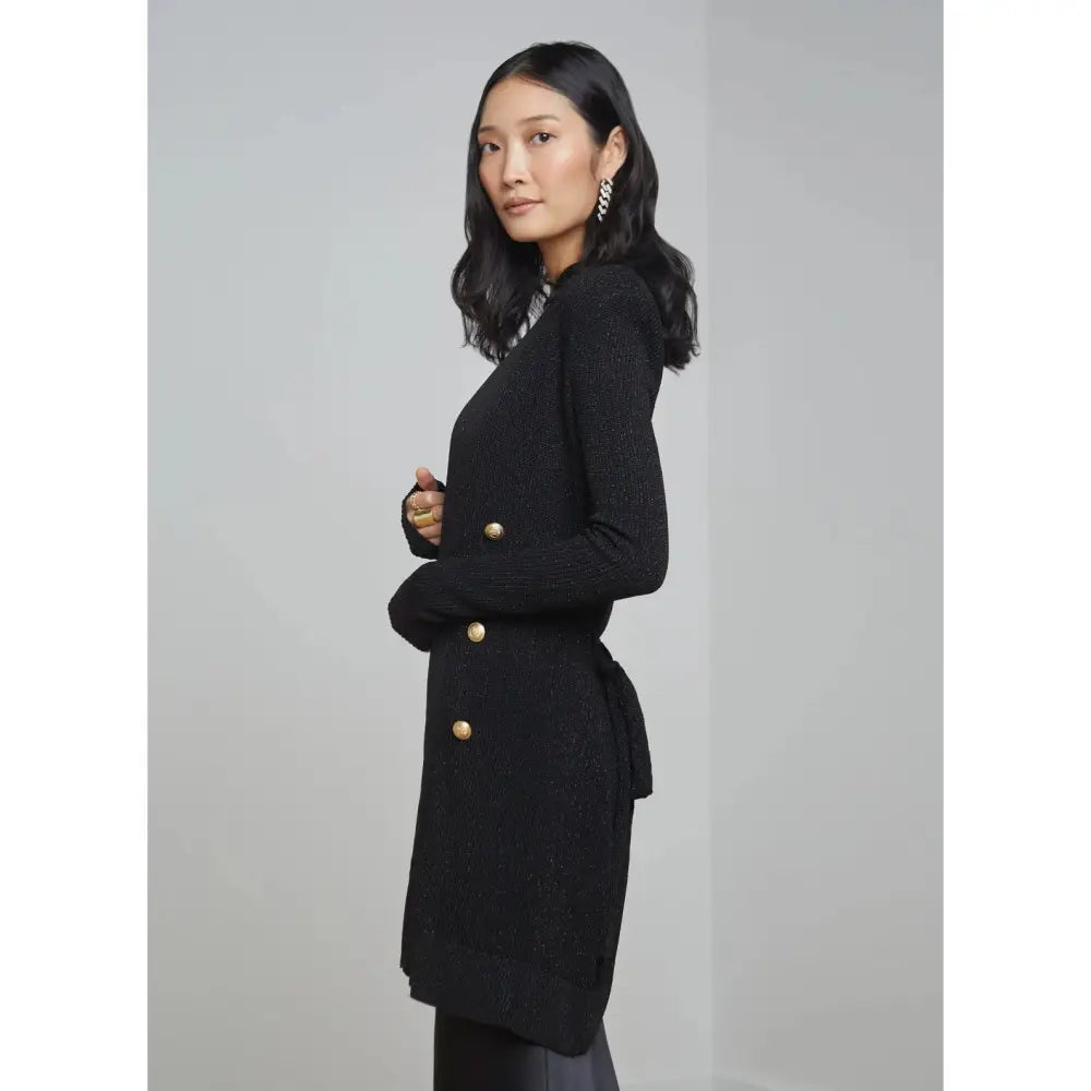 L’Agence Noe Double Breasted Cardigan Black Jacket