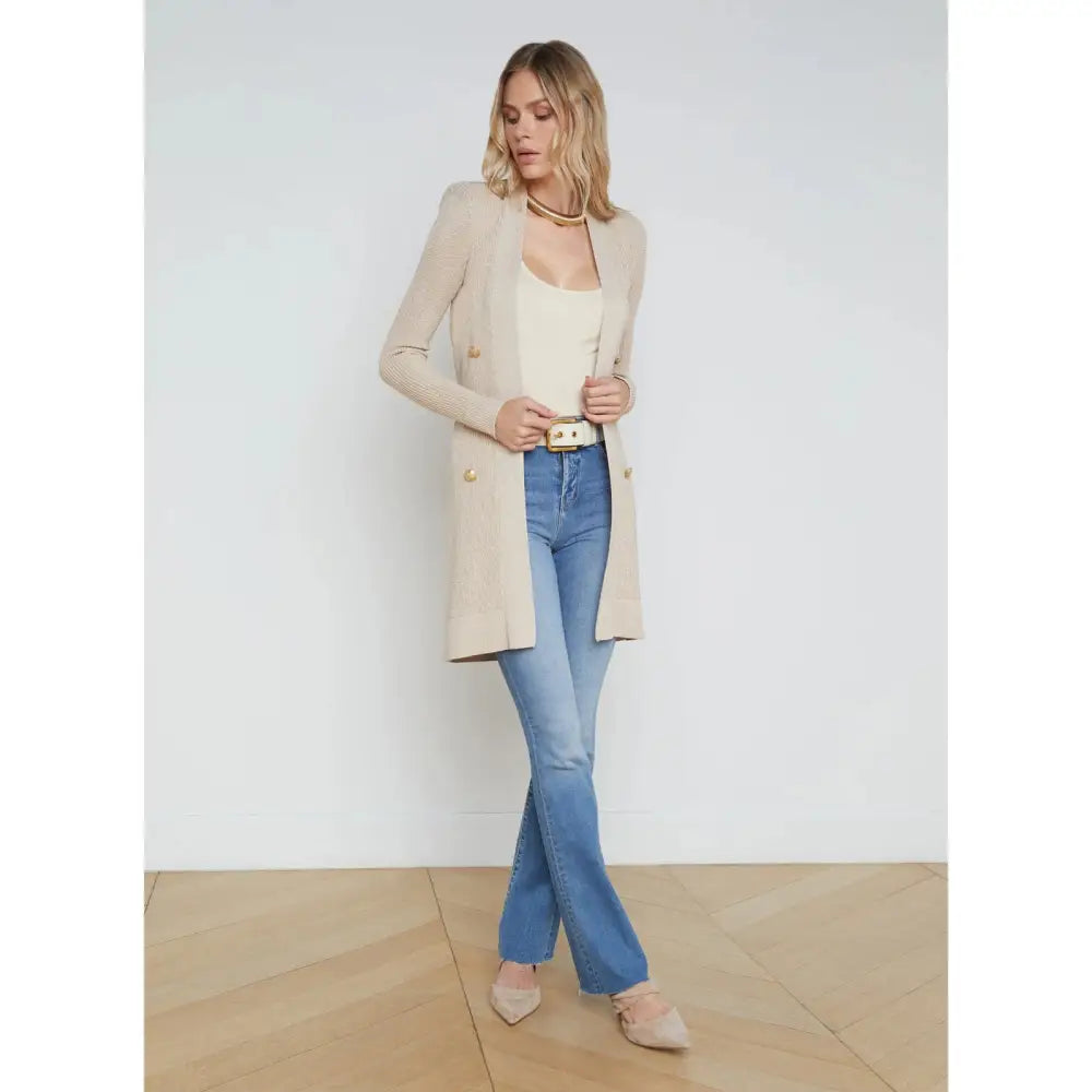 L’Agence Noe Double Breasted Cardigan Pecan Tops