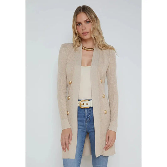L’Agence Noe Double Breasted Cardigan Pecan Tops