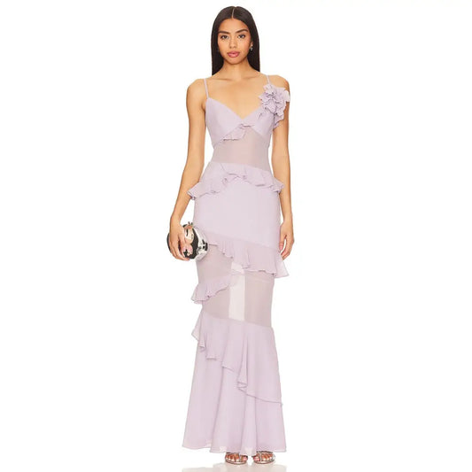 Lovers and Friends Wisteria Gown in Periwinkle Purple - Dress