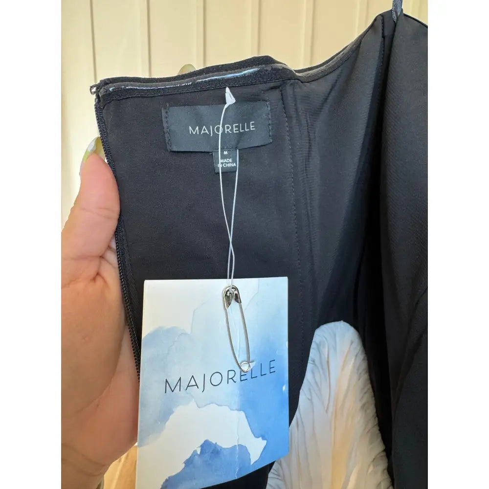 MAJORELLE Liv Mini Dress in Black & Ivory - Dresses
