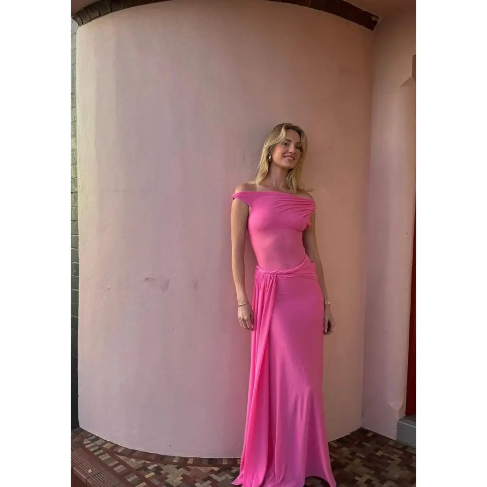 Misha THE ’SISAL’ MESH DRESS Orchid Pink - Dress