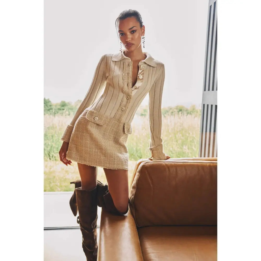 Ramy Brook Ellen Lurex Tweed Collared Mini Dress - Dress