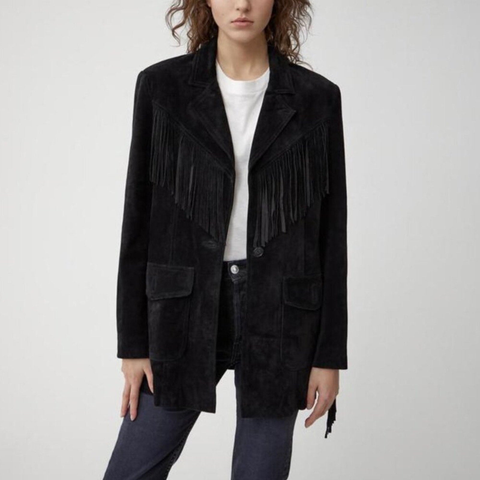 RE/Done Suede Fringe Blazer $1295 NWOT Redone - RE/DONE Bernardi Collective