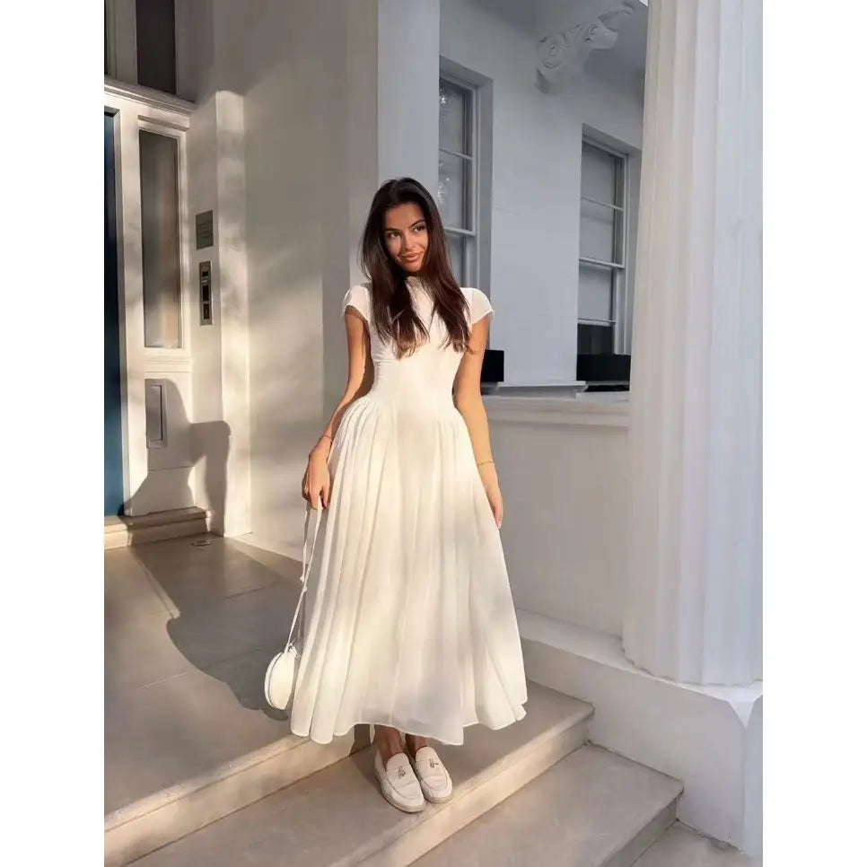 Reformation Maven Dress Midi Cream - Dress