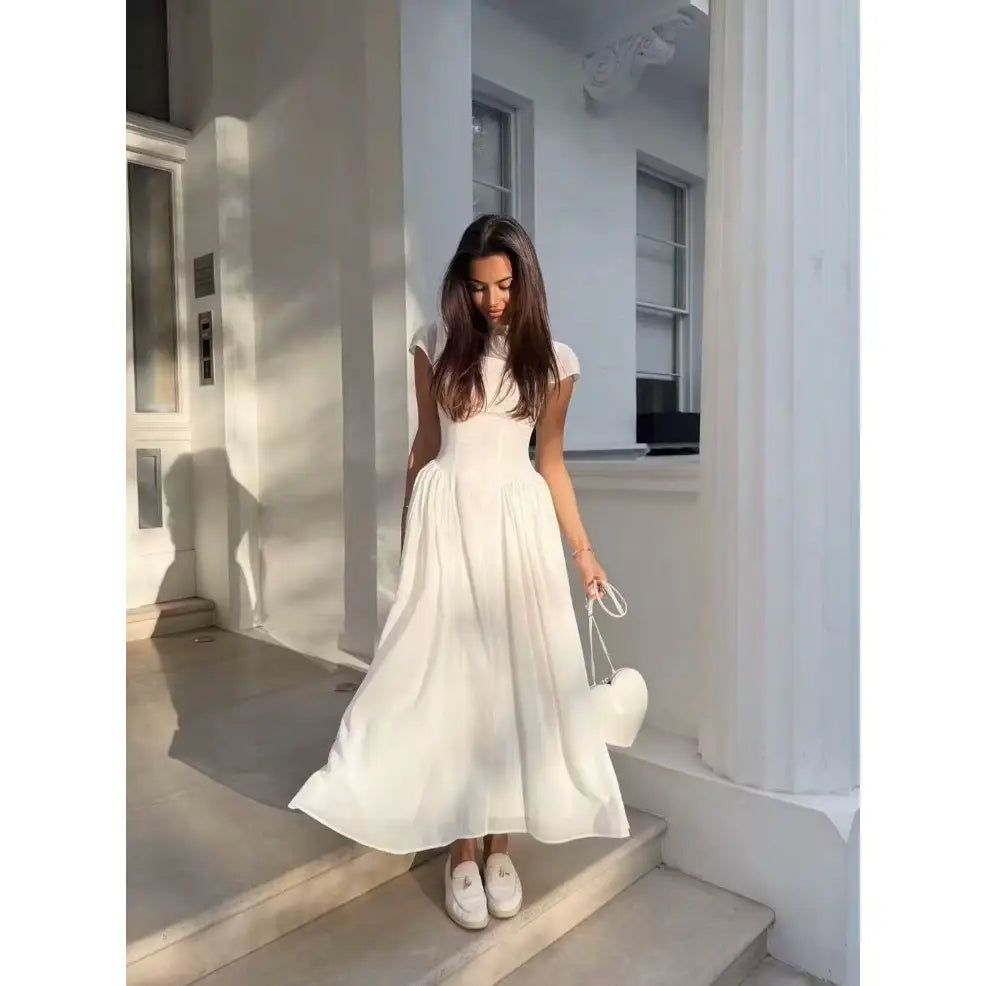 Reformation Maven Dress Midi Cream - Dress