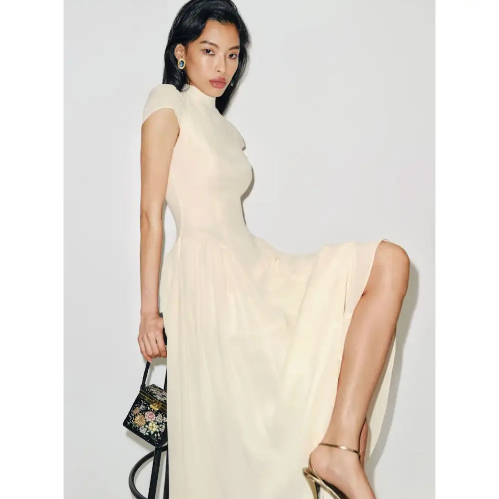 Reformation Maven Dress Midi Cream - Dress