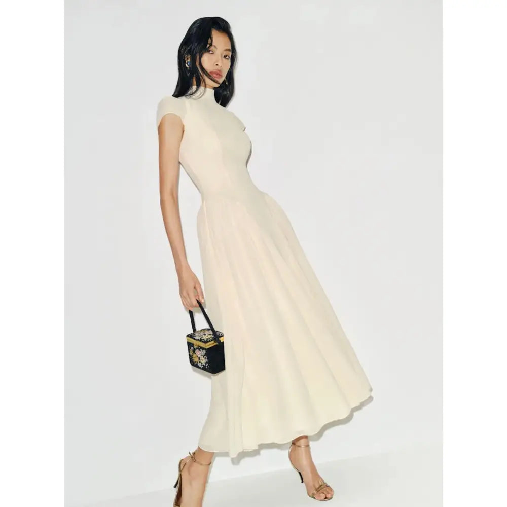 Reformation Maven Dress Midi Cream - Dress
