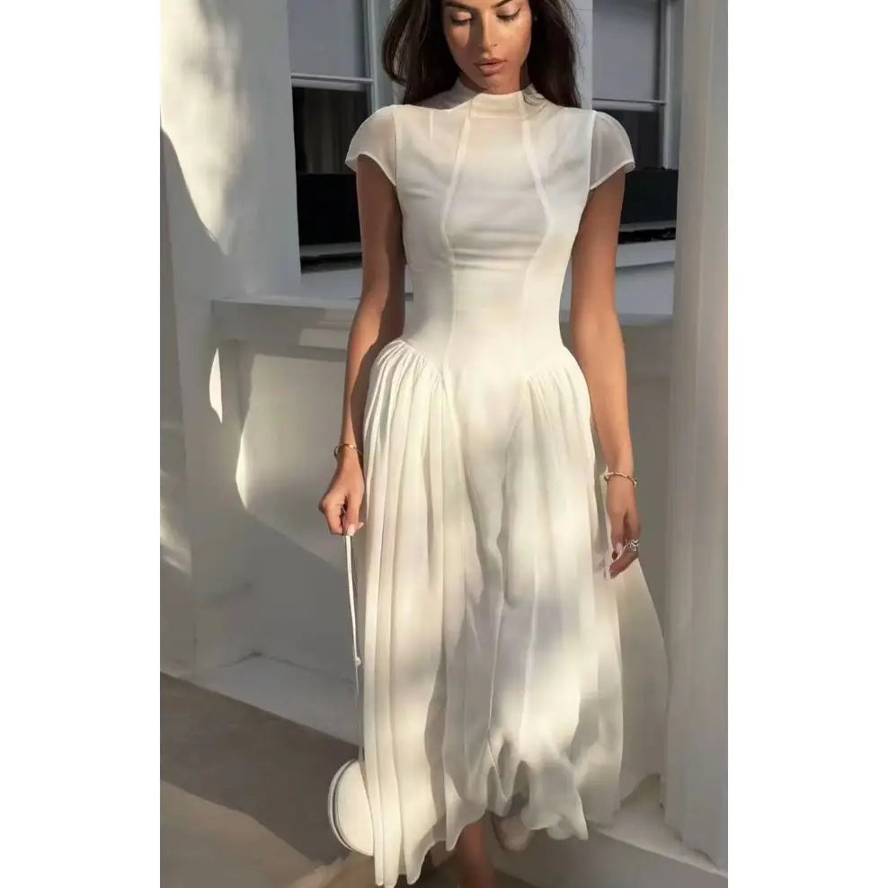 Reformation Maven Dress Midi Cream - Dress